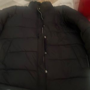 Black puffer coat
